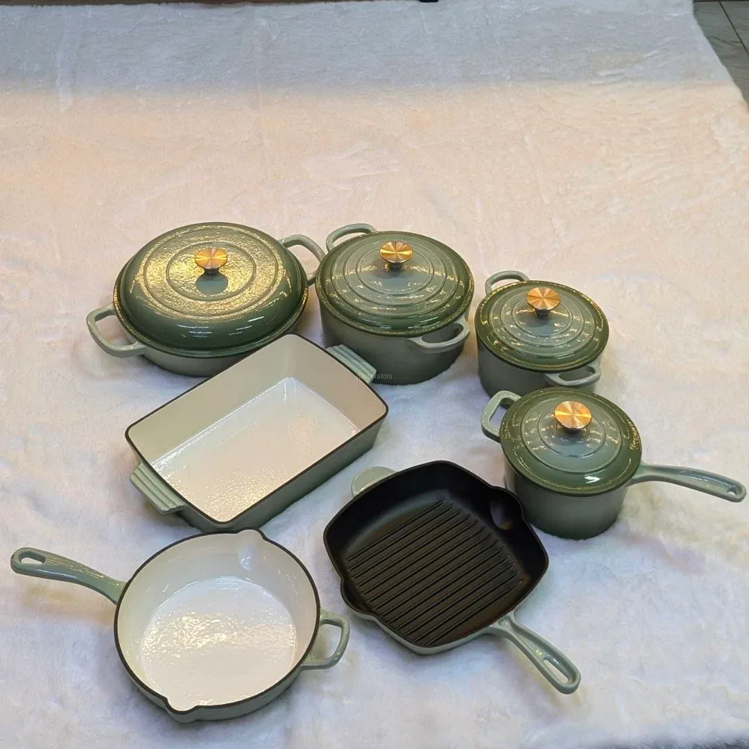 Enamel Cast Iron Set 11pc Green at Kamukunji Utensils