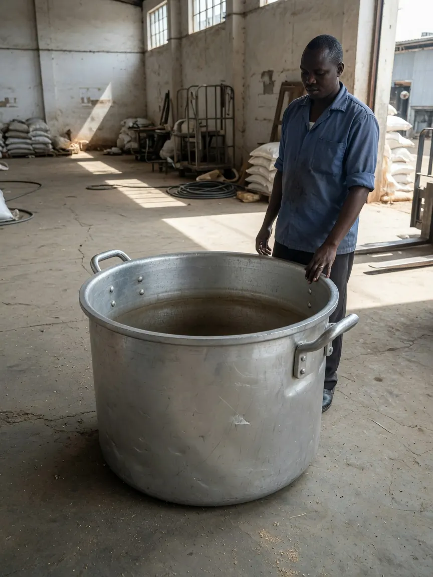 Cooking pot sizes for 50, 100 and 200 people
