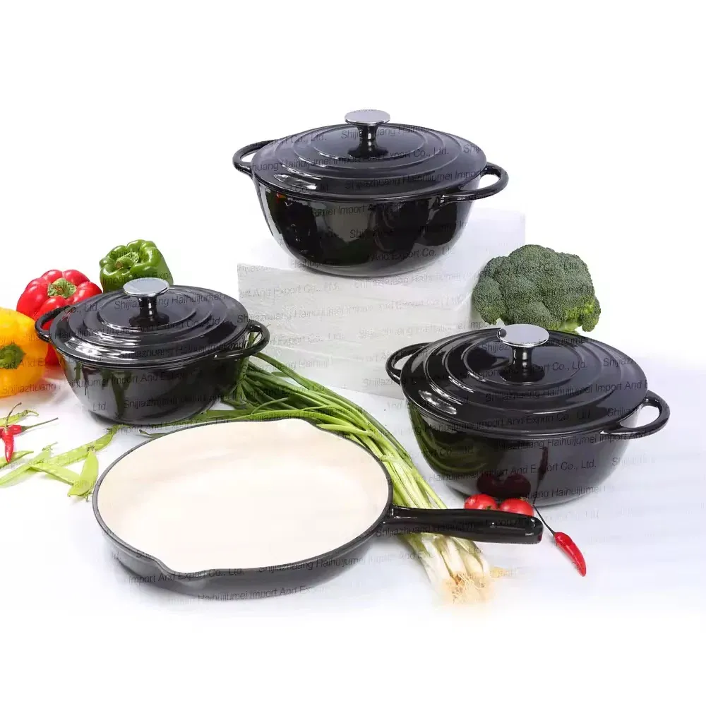 Enamel Cast Iron Set 7pc Black at Kamukunji Utensils
